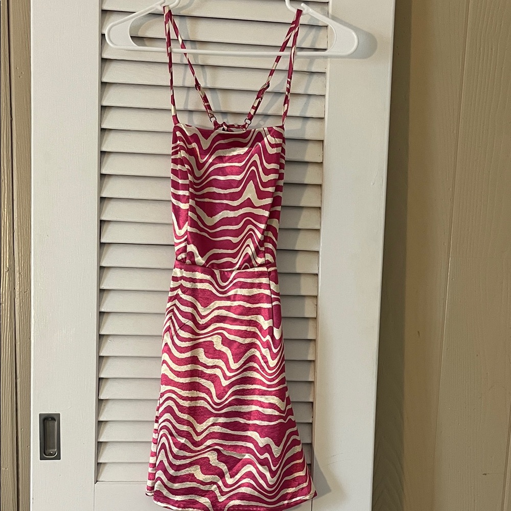 NWT Full Tilt Pink & Cream Zebra Print Slip Dress